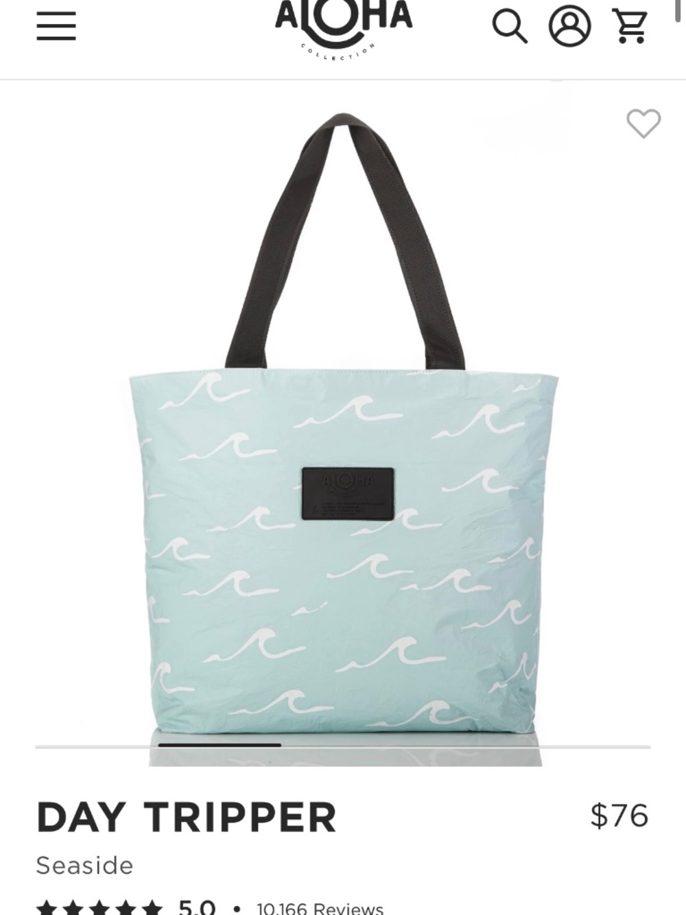 Aloha Day Tripper Tote in Seaside NWT
